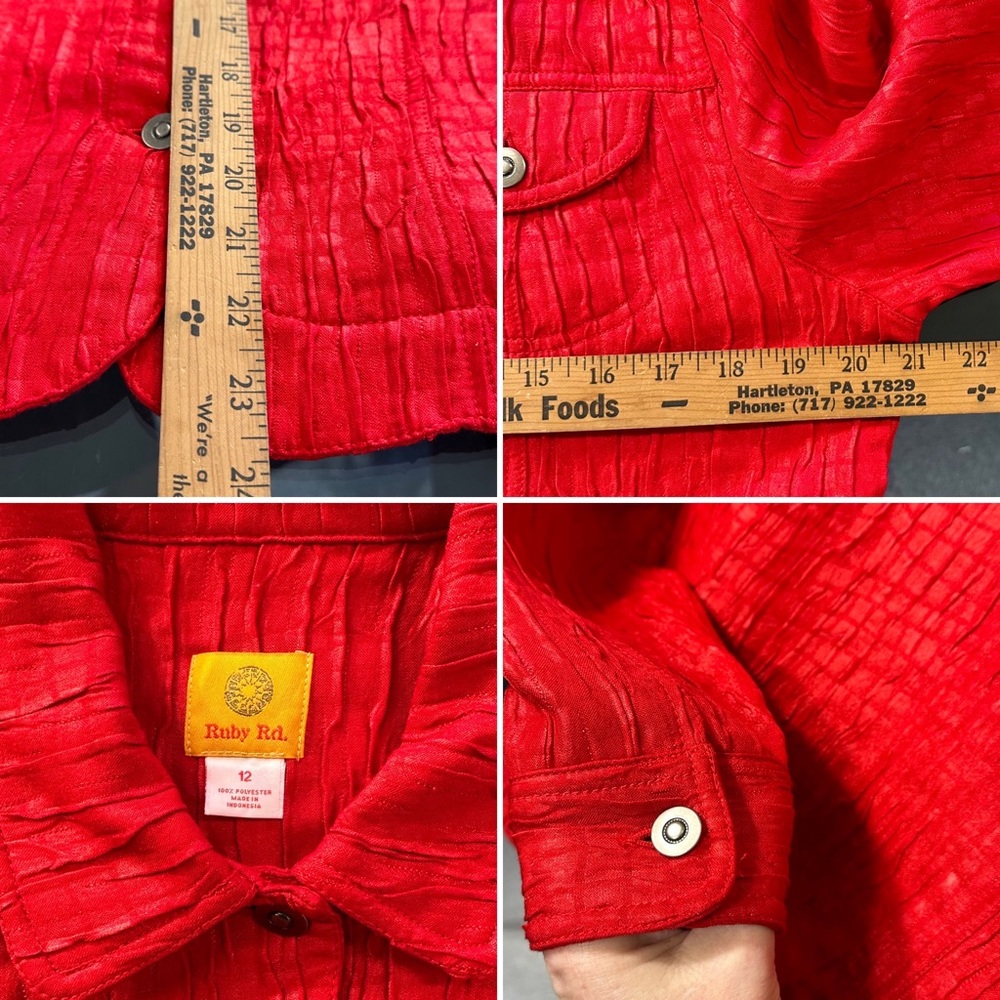 Ruby Rd. Women's Jacket Pleated Button-Up Size 12… - image 3